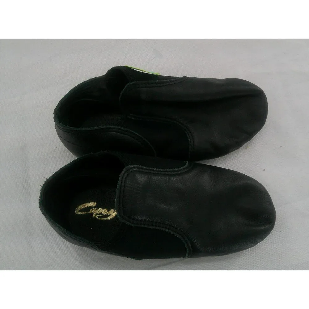 Pre-Owned Dance Jazz Shoes Capezio Kids 10.5M Side Elastic Leather Slip On Spli